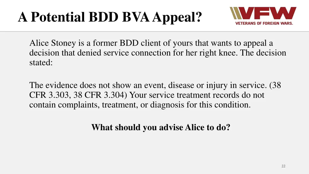 a potential bdd bva appeal