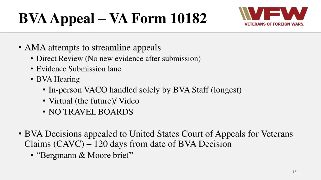 bva appeal va form 10182