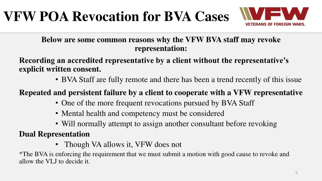 vfw poa revocation for bva cases