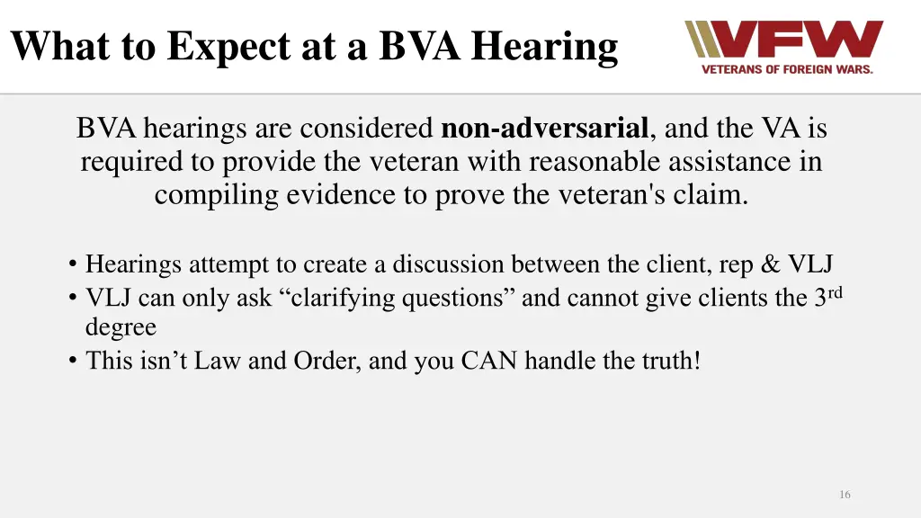what to expect at a bva hearing