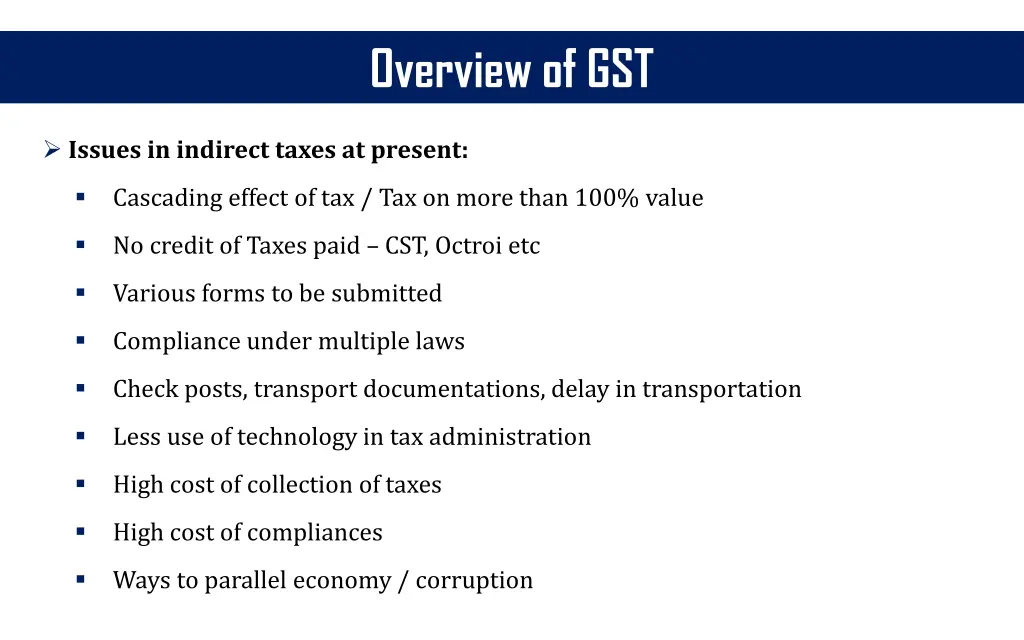 overview of gst