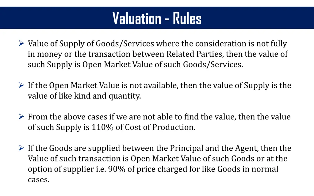 valuation rules