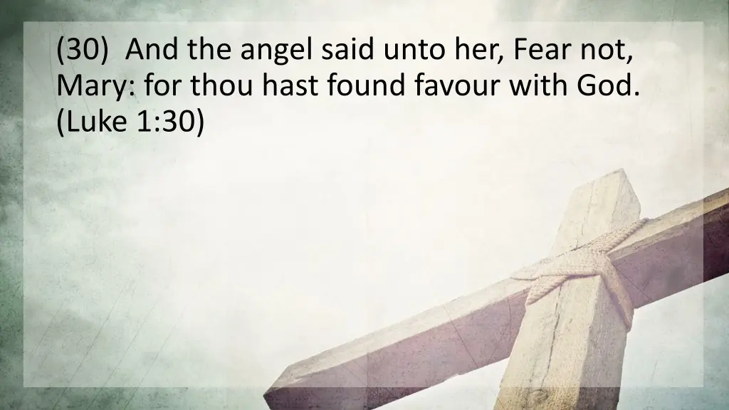 30 and the angel said unto her fear not mary