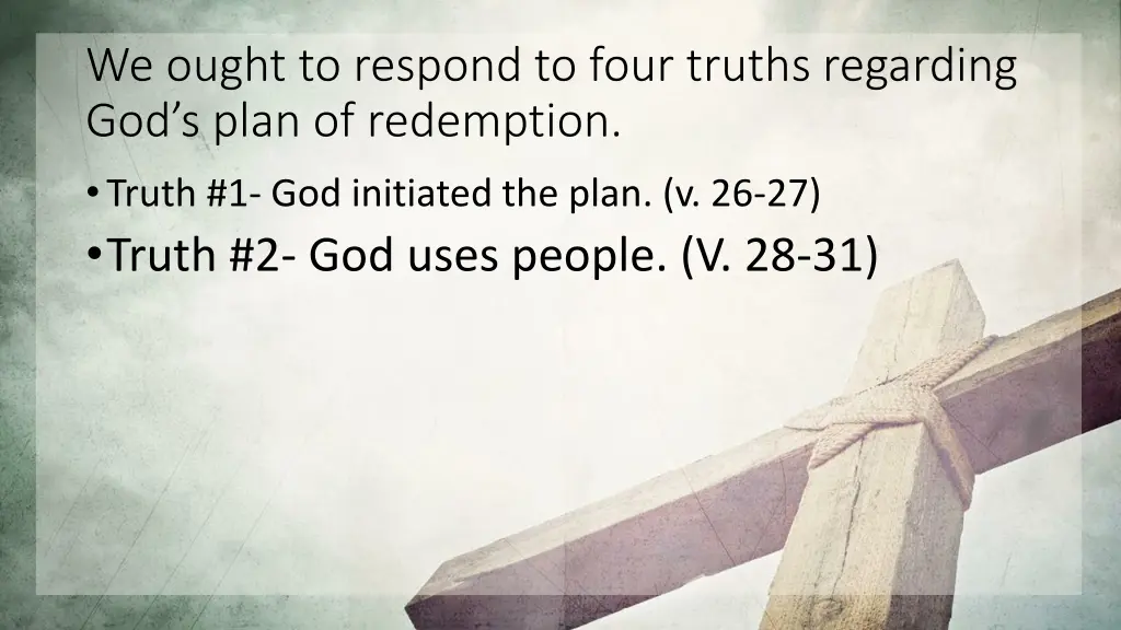 we ought to respond to four truths regarding 2