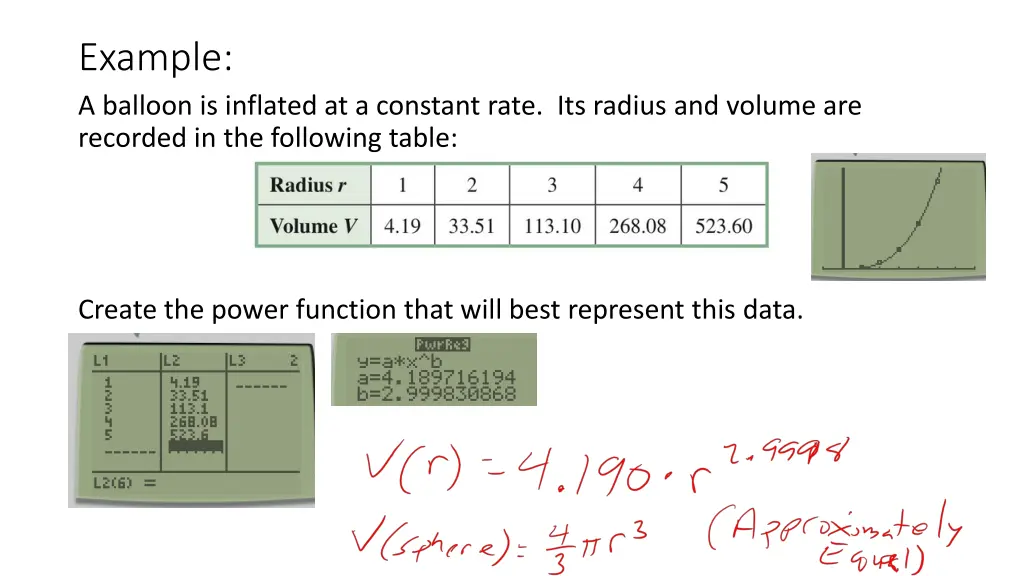 example a balloon is inflated at a constant rate