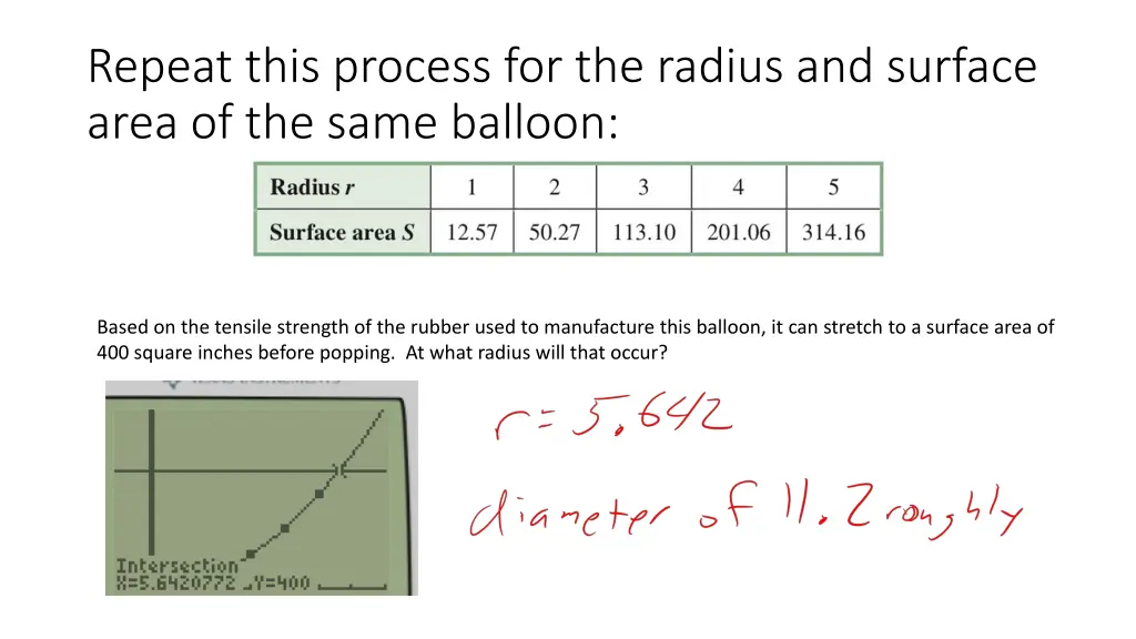 repeat this process for the radius and surface 1