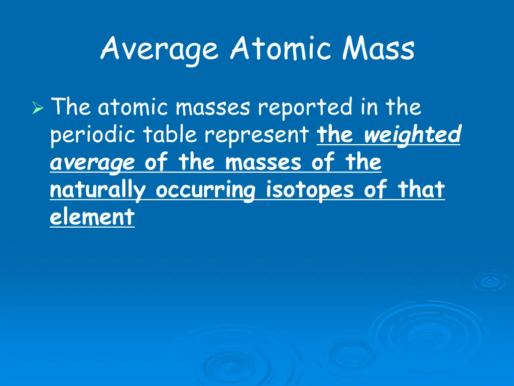 average atomic mass 1
