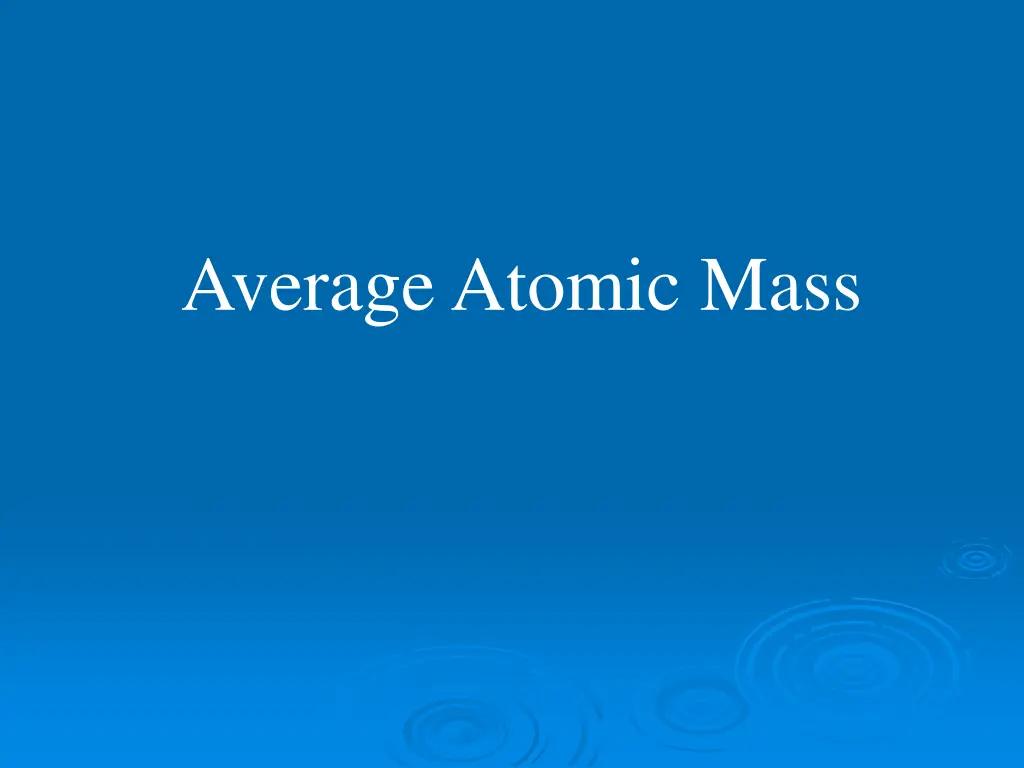 average atomic mass