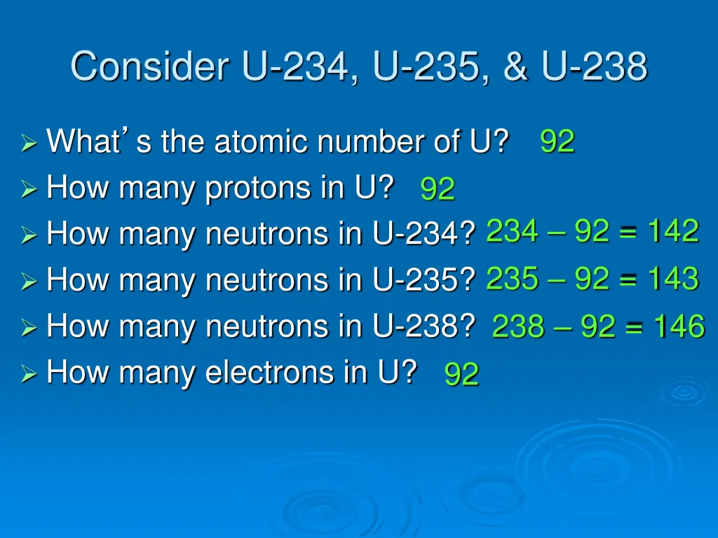 consider u 234 u 235 u 238
