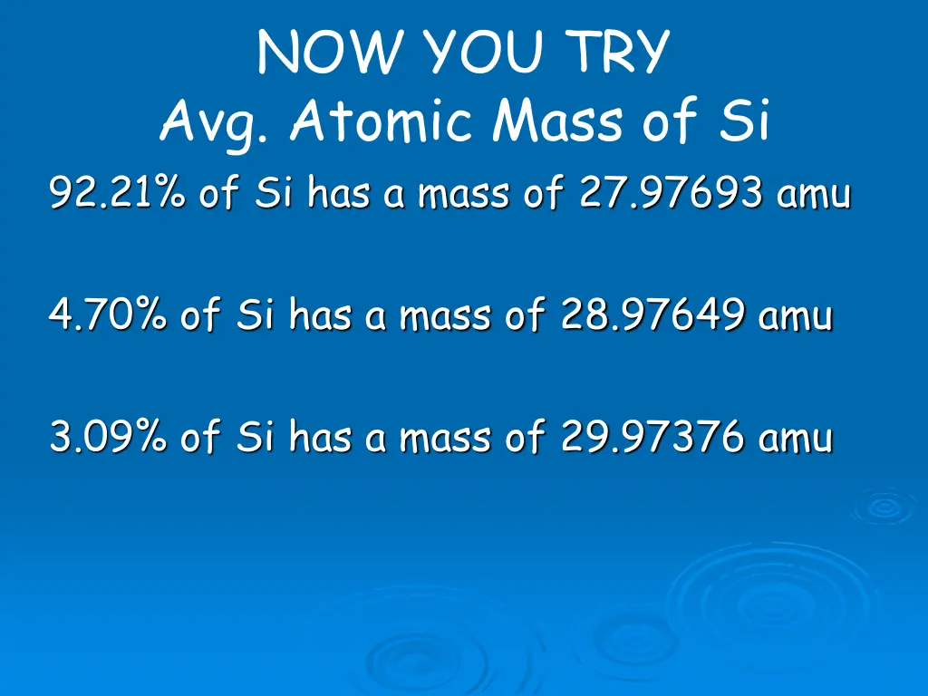 now you try avg atomic mass