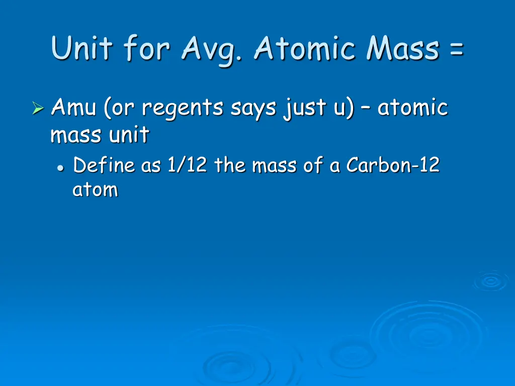 unit for avg atomic mass