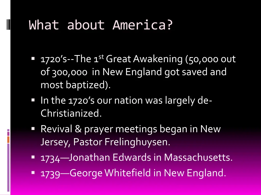what about america