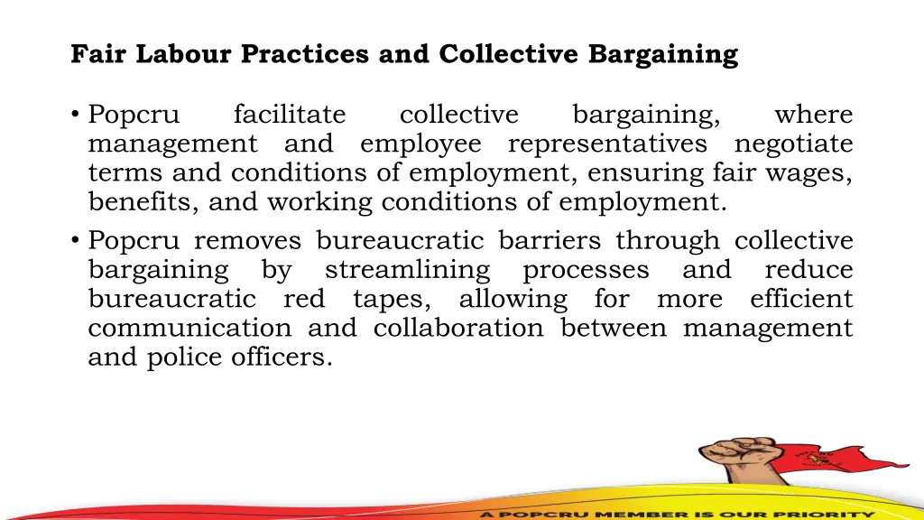 fair labour practices and collective bargaining