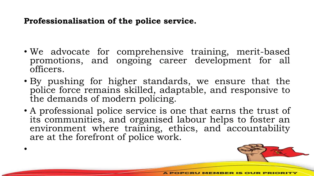 professionalisation of the police service