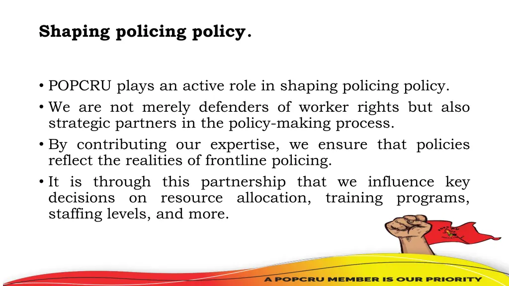 shaping policing policy