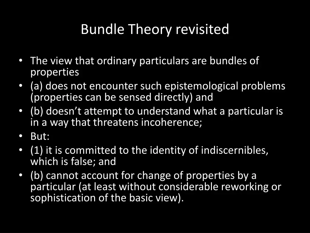 bundle theory revisited