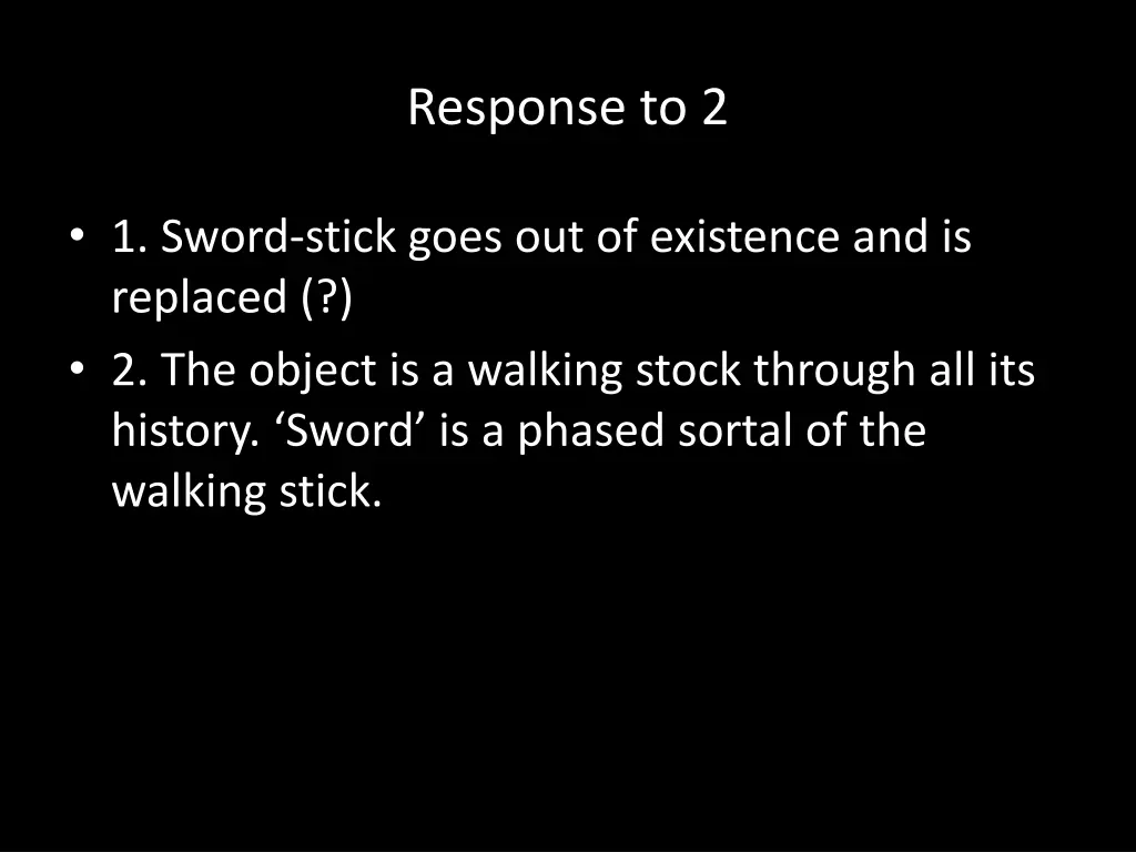 response to 2