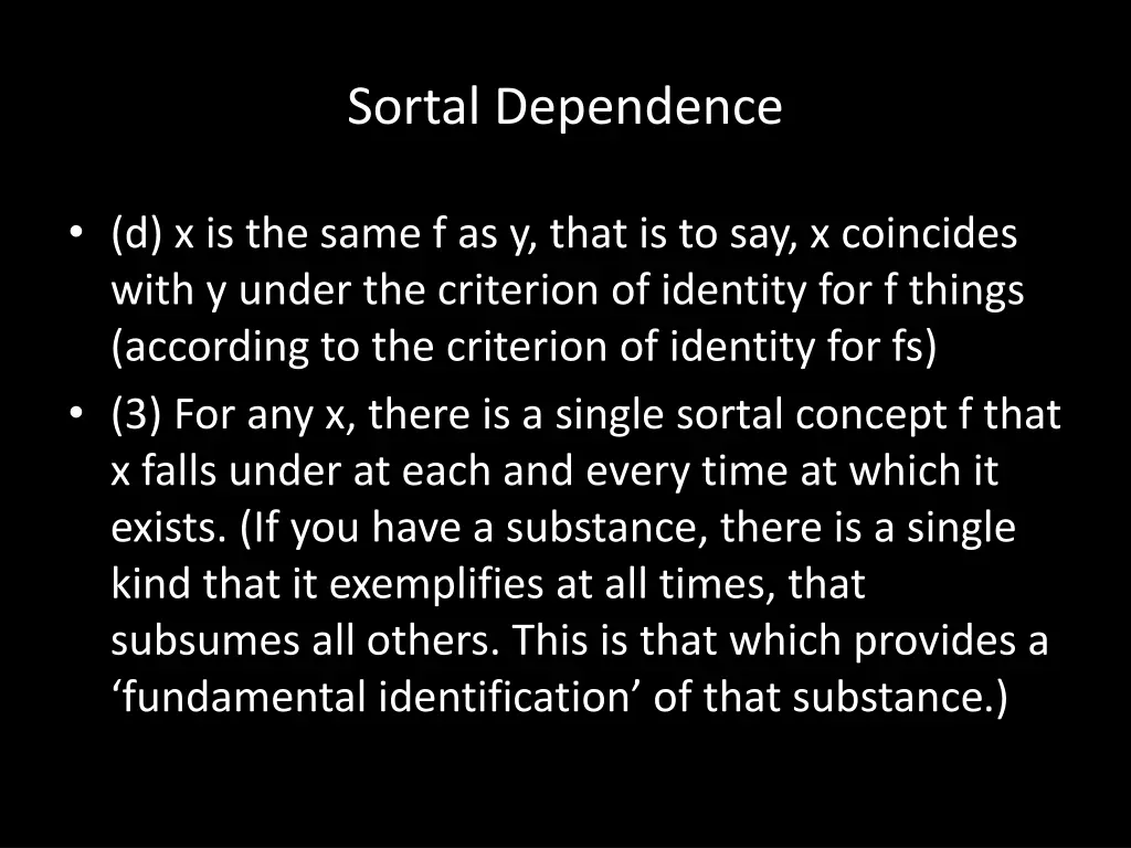 sortal dependence 4