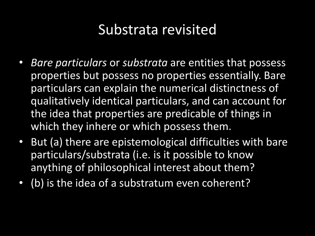 substrata revisited