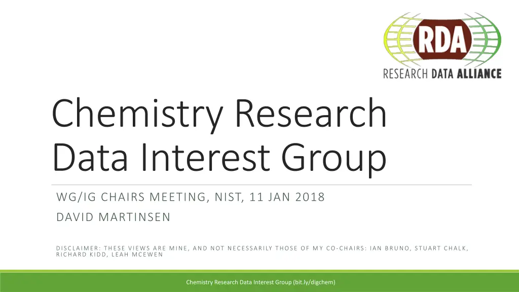 chemistry research data interest group