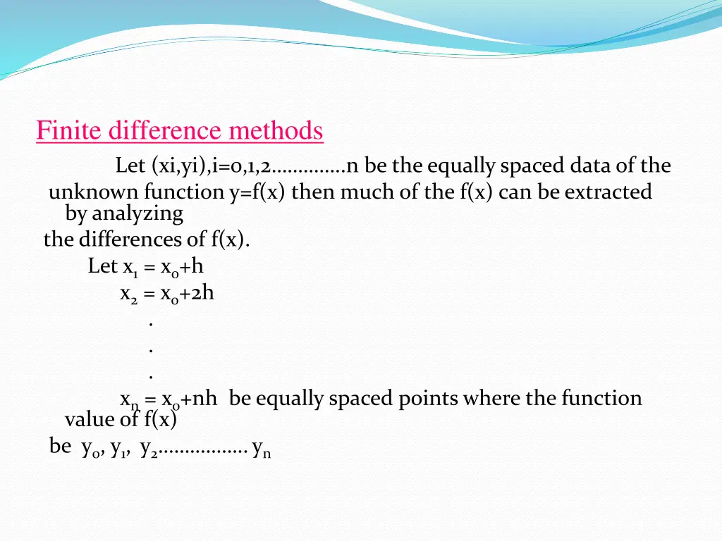 finite difference methods