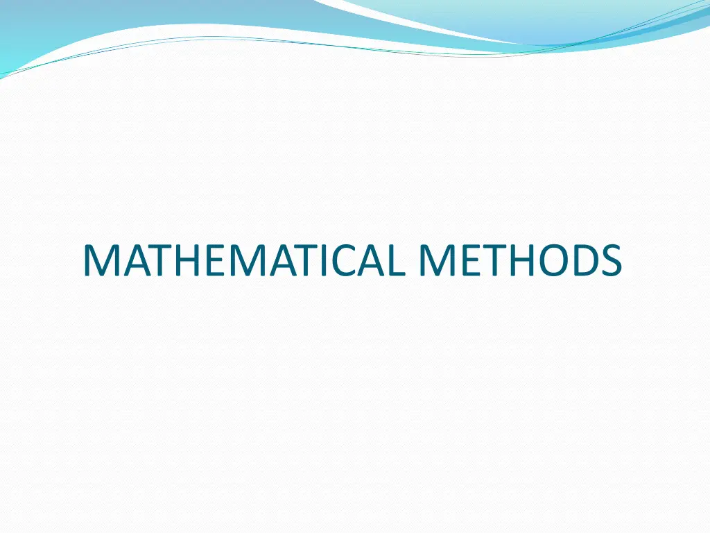 mathematical methods