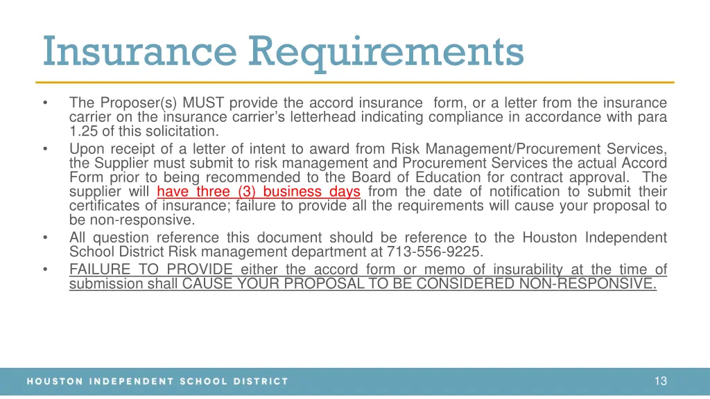insurance requirements