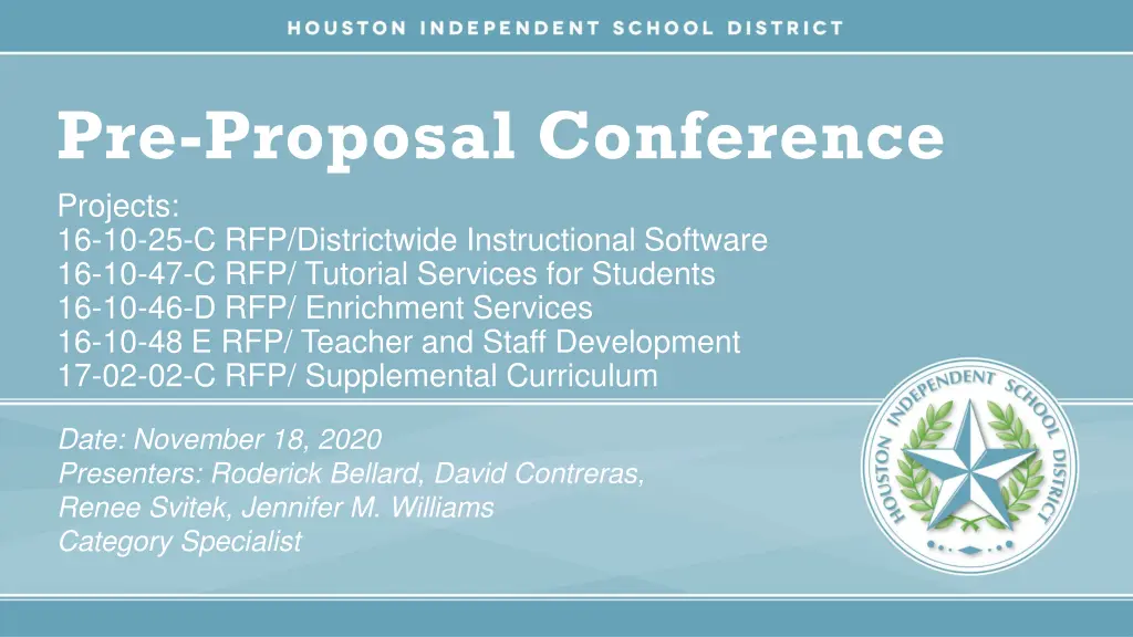 pre proposal conference projects