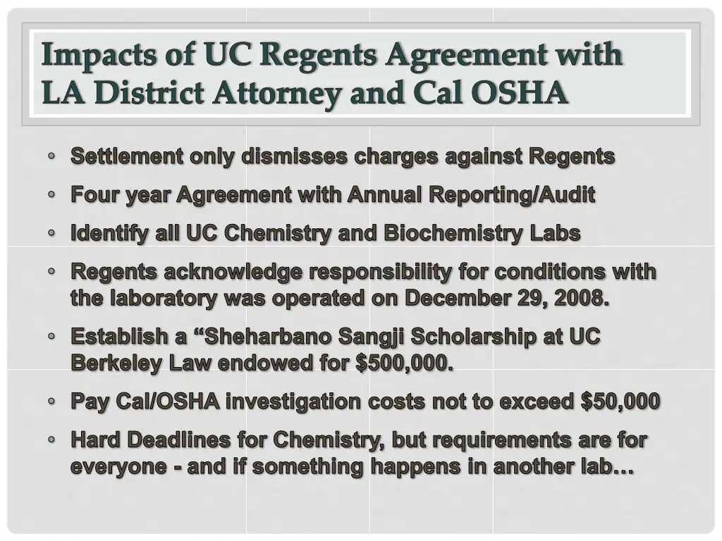 impacts of uc regents agreement with la district