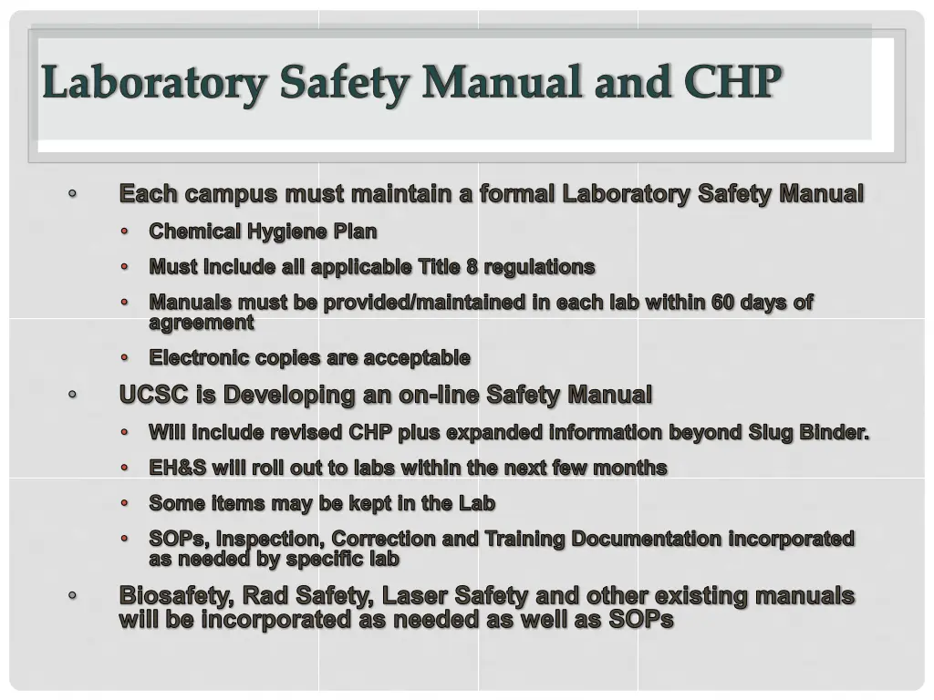 laboratory safety manual and chp