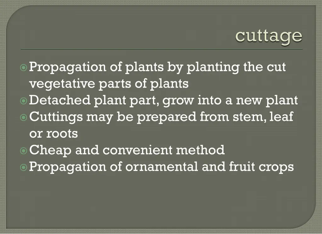 propagation of plants by planting