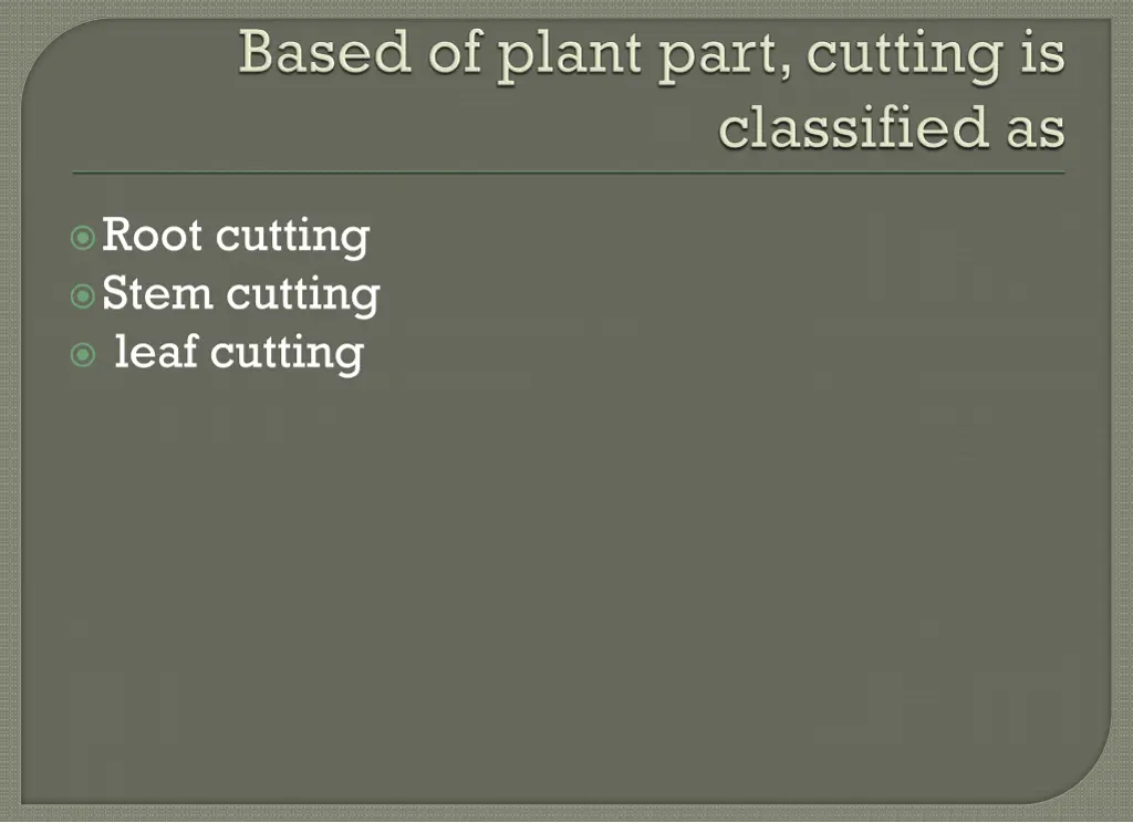 root cutting stem cutting leaf cutting