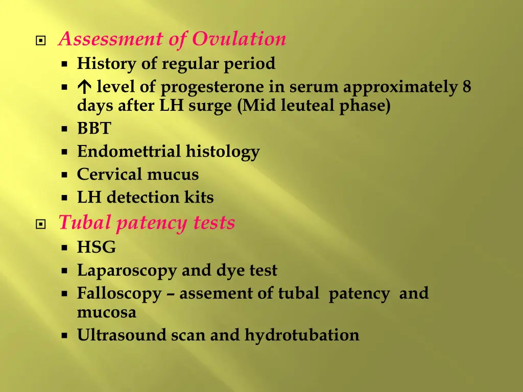 assessment of ovulation history of regular period