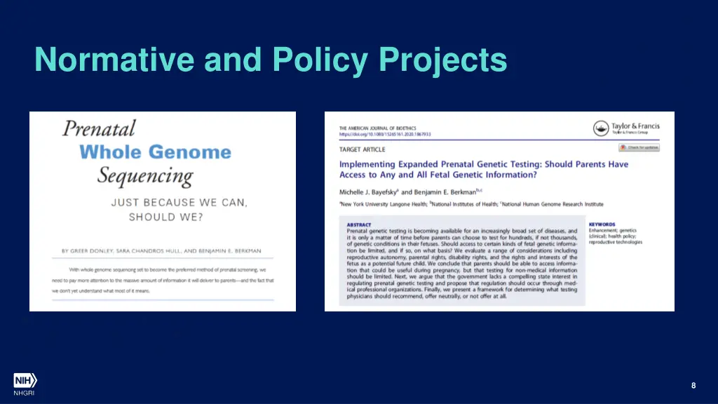 normative and policy projects