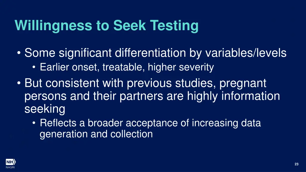 willingness to seek testing