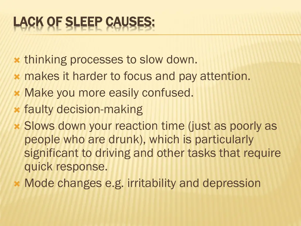 lack of sleep causes lack of sleep causes