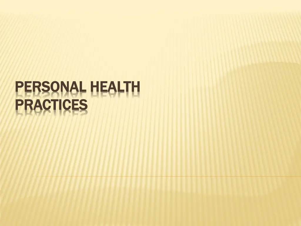 personal health personal health practices