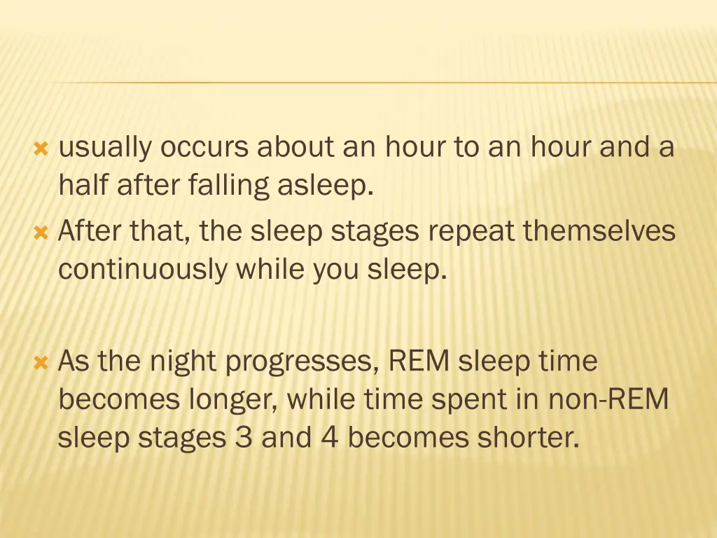 usually occurs about an hour to an hour