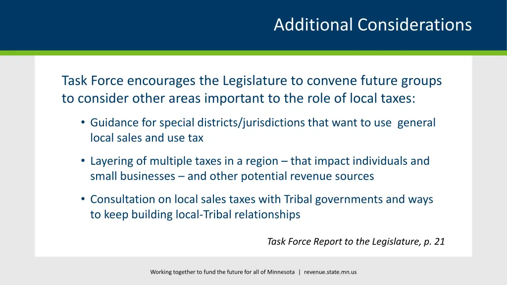 additional considerations 1