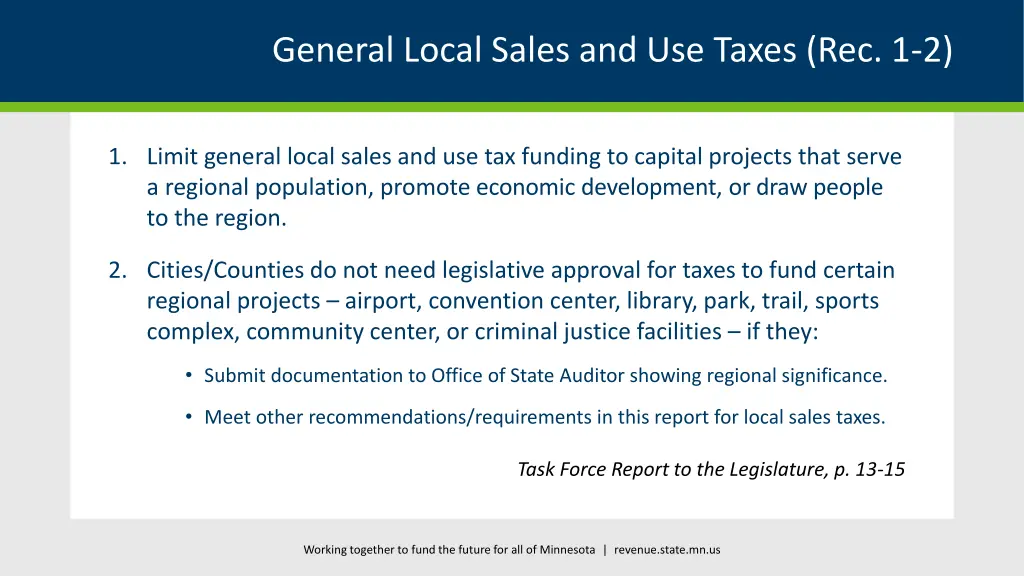 general local sales and use taxes rec 1 2