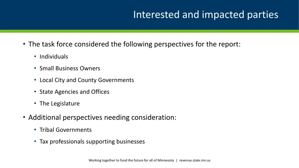 interested and impacted parties