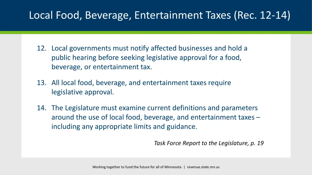 local food beverage entertainment taxes rec 12 14
