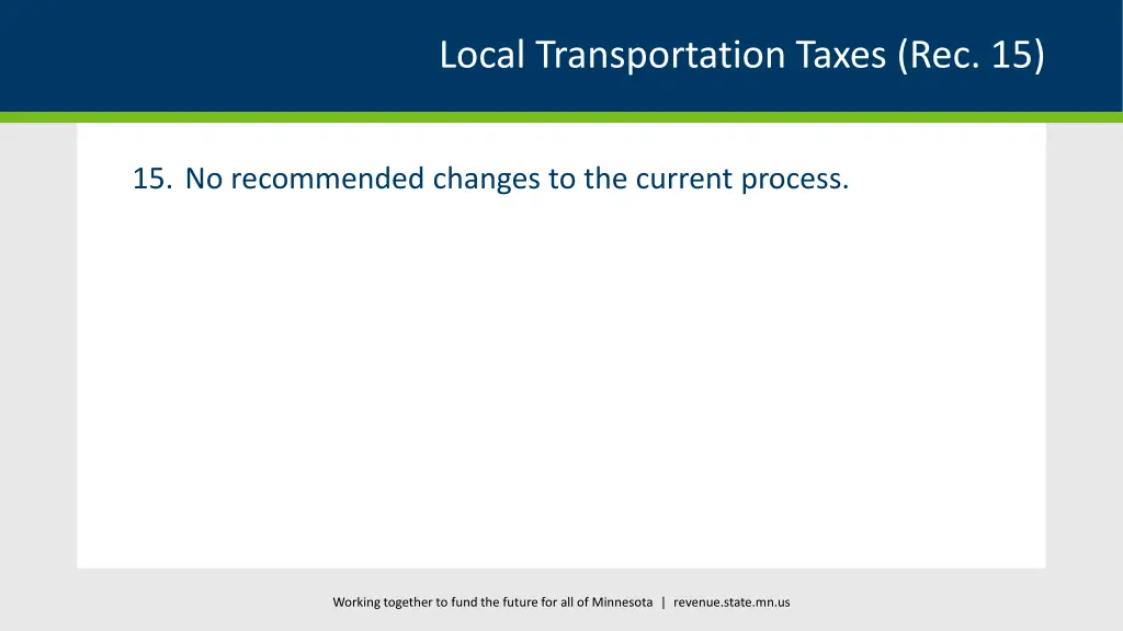 local transportation taxes rec 15