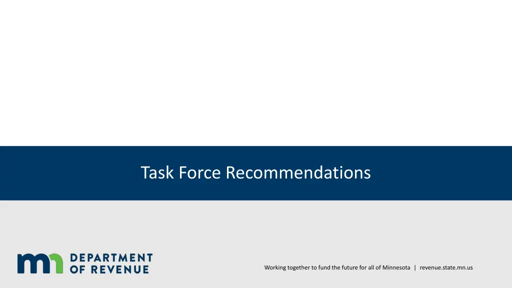 task force recommendations