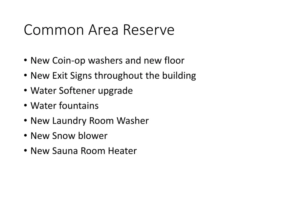 common area reserve