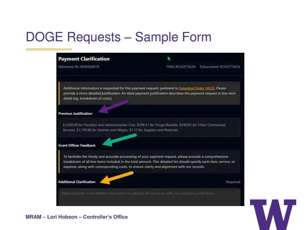 doge requests sample form