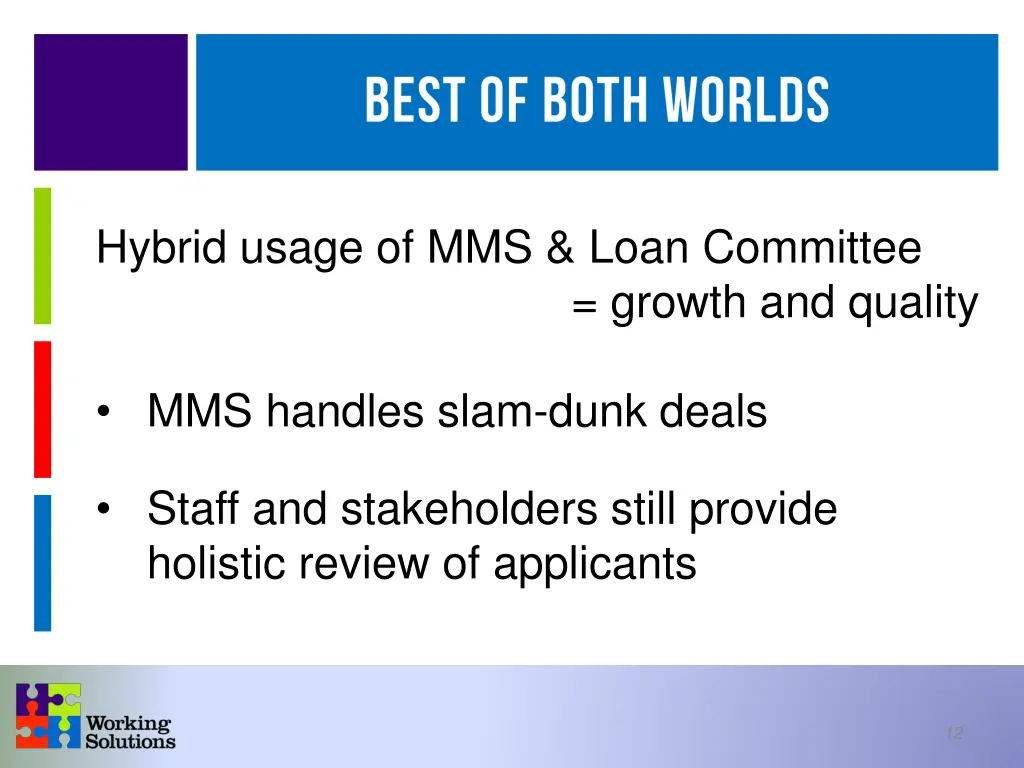 hybrid usage of mms loan committee