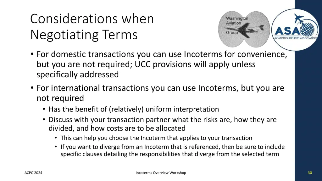 considerations when negotiating terms