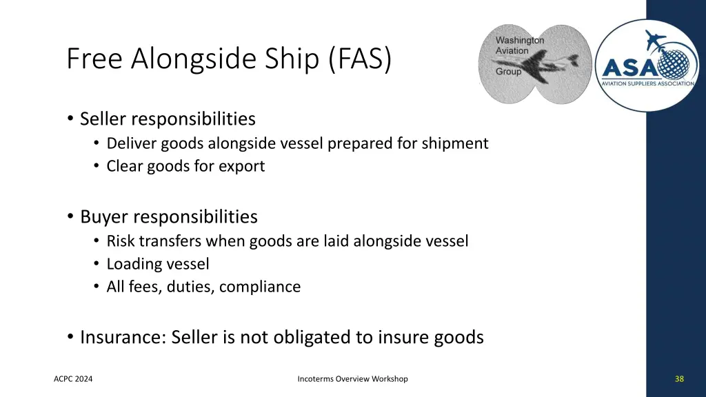 free alongside ship fas