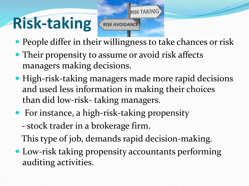 risk taking